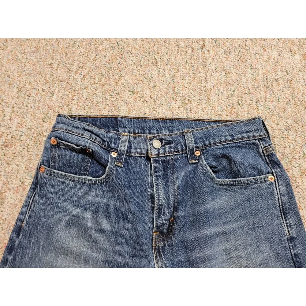 Levis 502 Regular Taper Jeans Mens 30x30 Blue Distressed Denim Pants